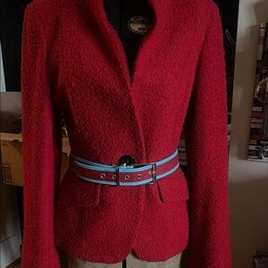 Charles Jourdan Pump & Red  Ann Klein Blazer& Blue Belt Combo, Accent Cigar bag